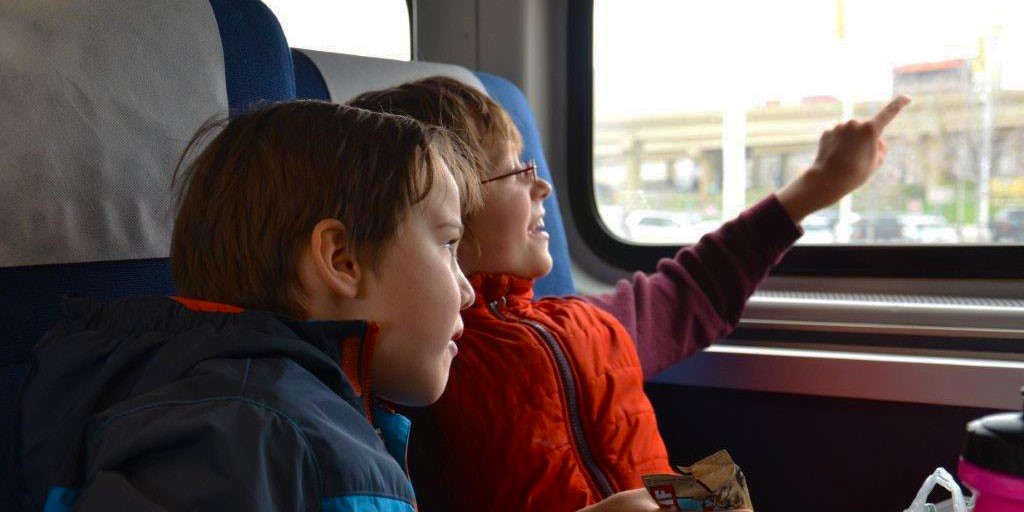 Passengers riding on the train